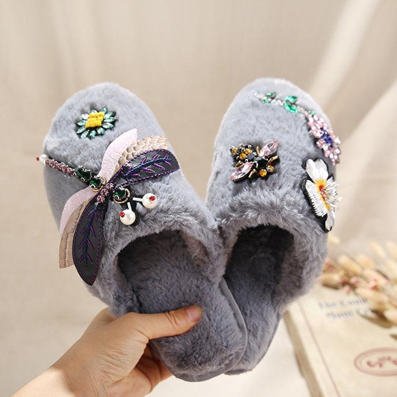 Women’s Plush Memory Foam Slippers - Soft Faux Fur Lined Slides