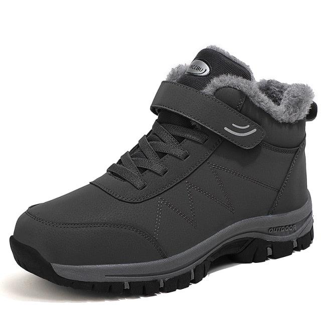 Unisex Waterproof Plush Winter Hiking Boots Warm Ankle Booties