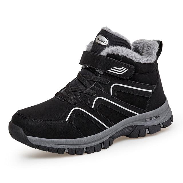 Unisex Waterproof Plush Winter Hiking Boots Warm Ankle Booties