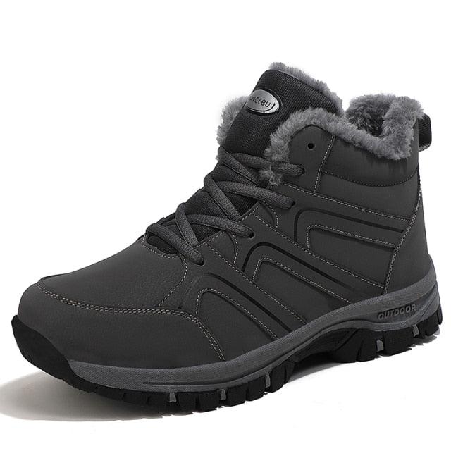Unisex Waterproof Plush Winter Hiking Boots Warm Ankle Booties