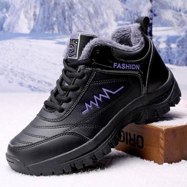 Women's & Men's Waterproof Winter Snow Boots - Plush Warm Hiking Shoes