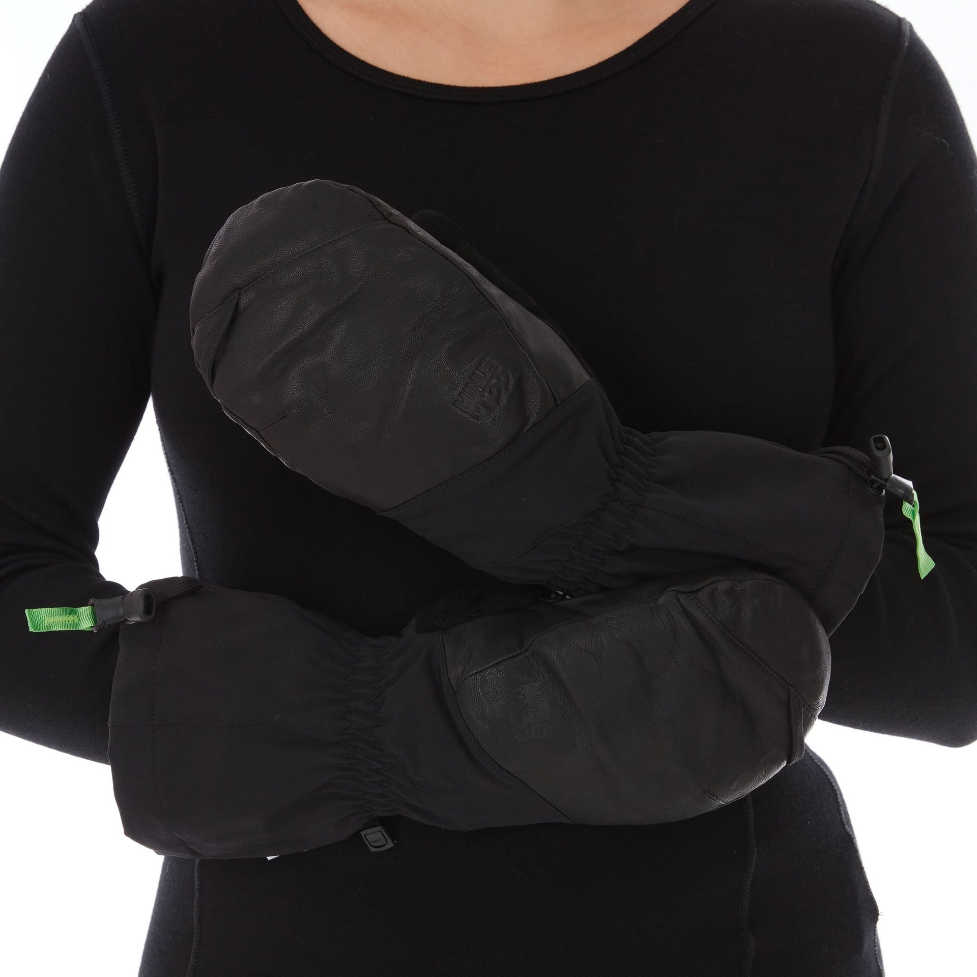 Waterproof Leather Ski Mittens with Lavalan Wool Insulation