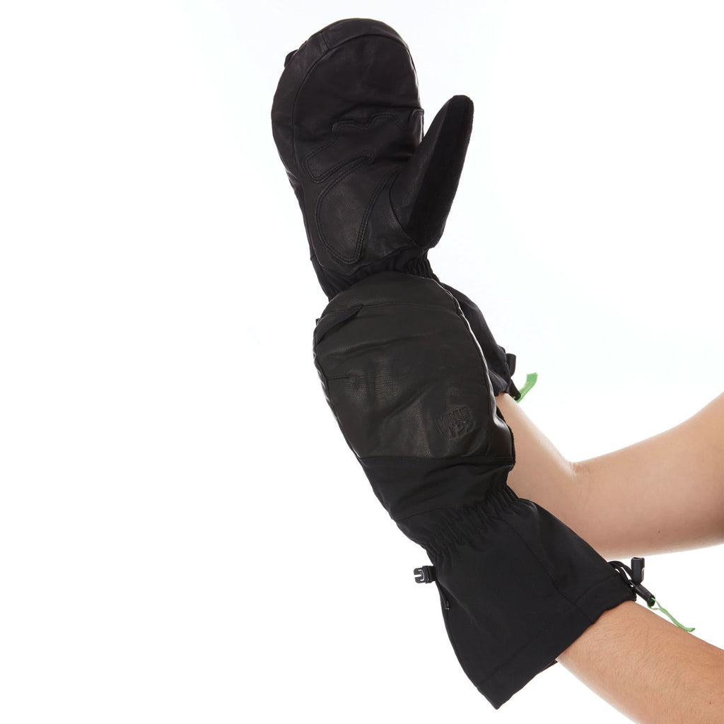 Waterproof Leather Ski Mittens with Lavalan Wool Insulation