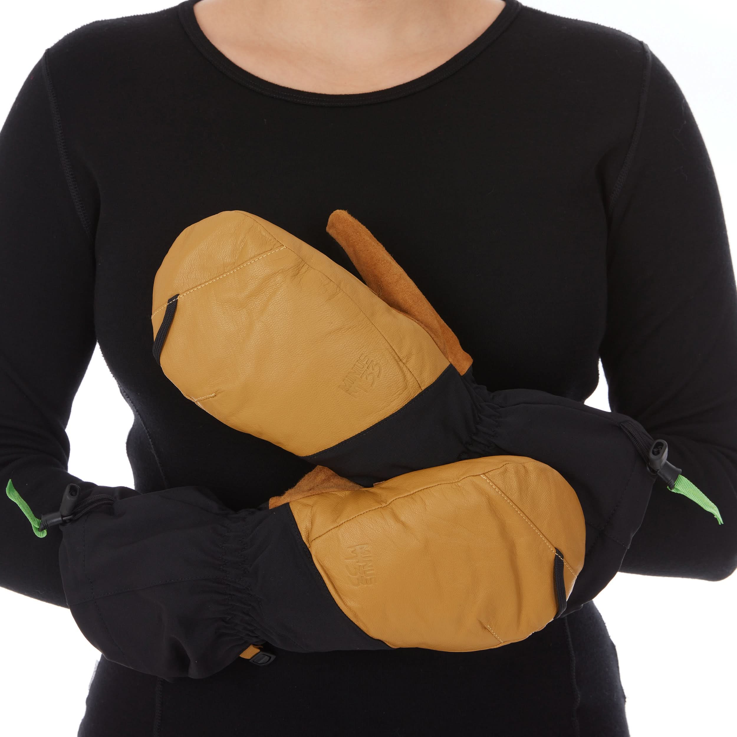 Waterproof Leather Ski Mittens with Lavalan Wool Insulation