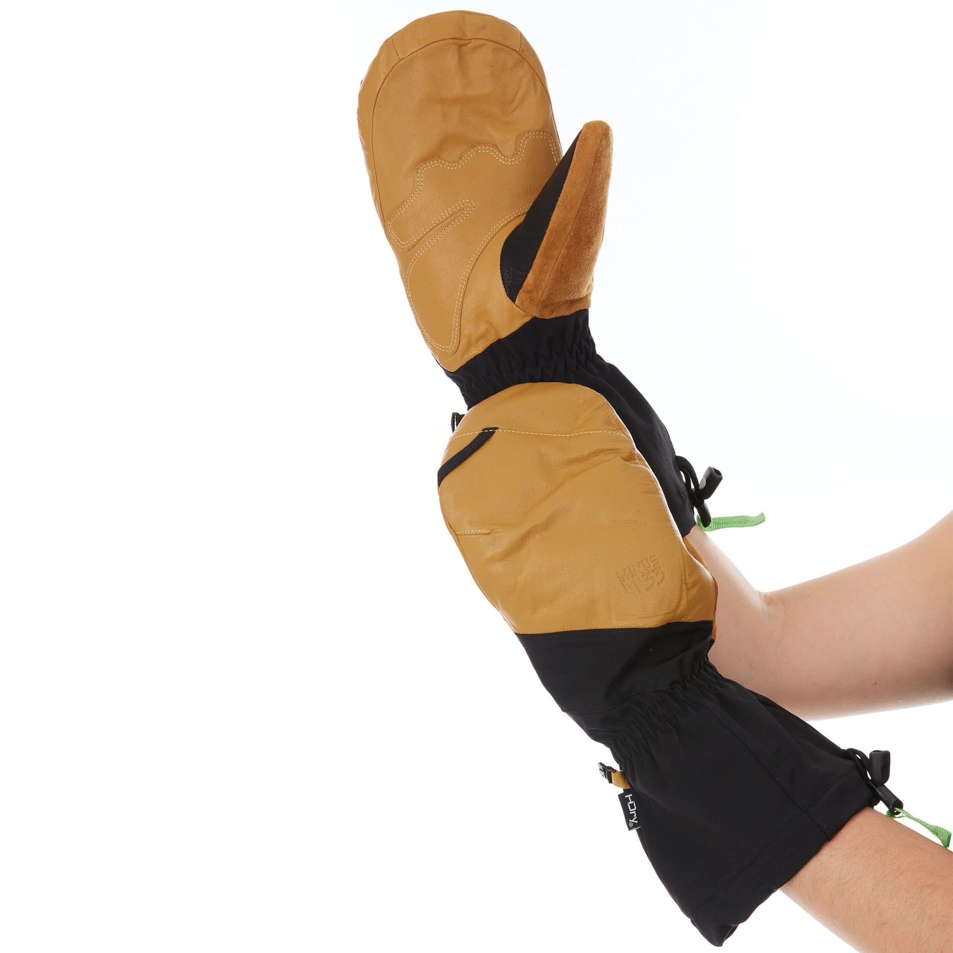 Waterproof Leather Ski Mittens with Lavalan Wool Insulation