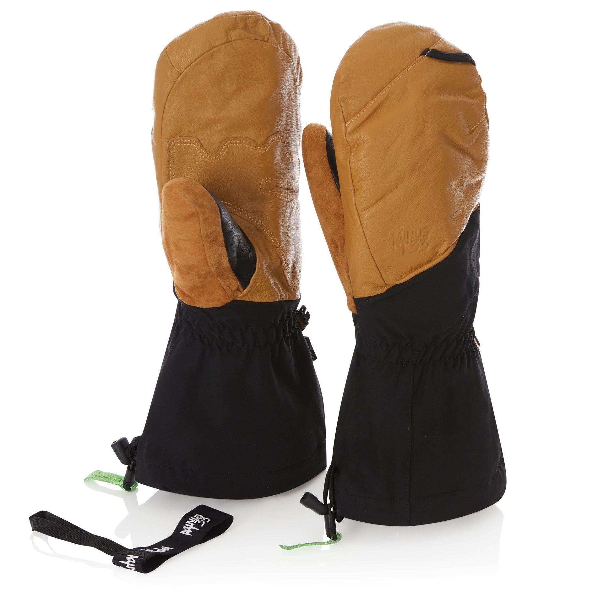 Waterproof Leather Ski Mittens with Lavalan Wool Insulation