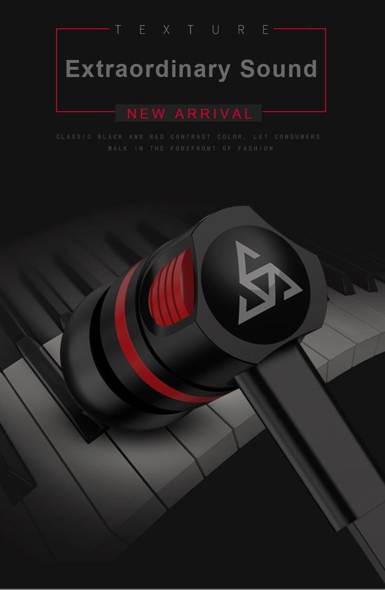 Wired Noise Canceling In-Ear Headphones with Mic and Carry Case