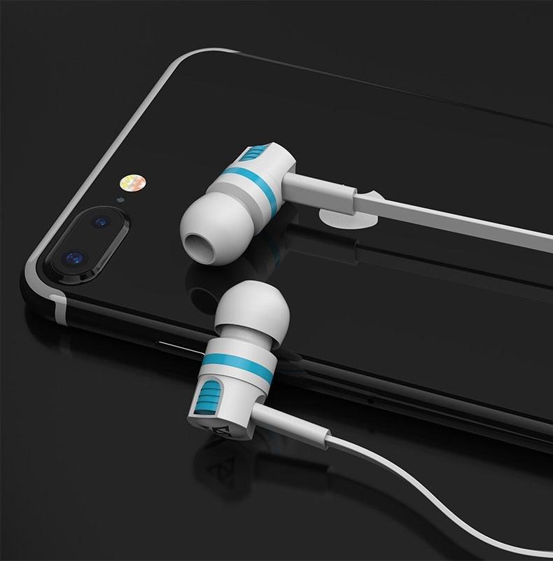 Wired Noise Canceling In-Ear Headphones with Mic and Carry Case
