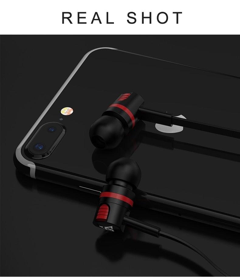 Wired Noise Canceling In-Ear Headphones with Mic and Carry Case