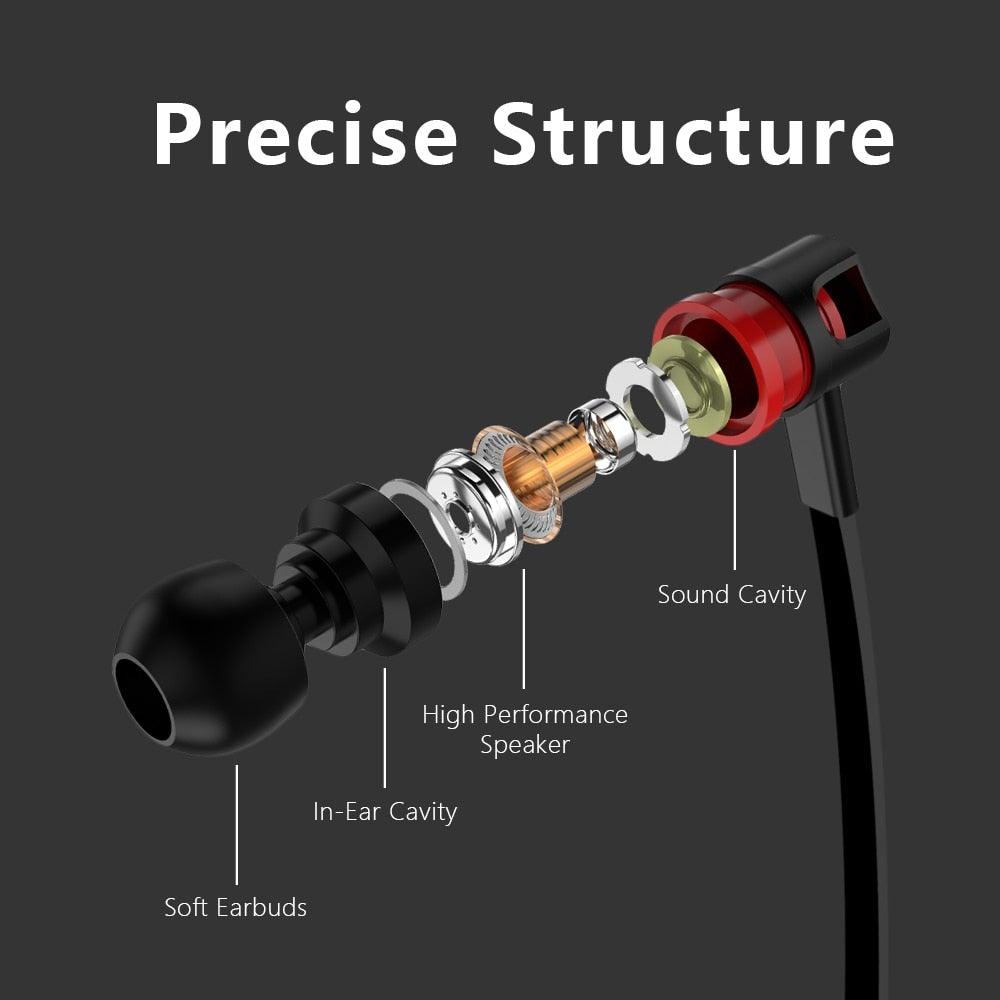 Wired Noise Canceling In-Ear Headphones with Mic and Carry Case