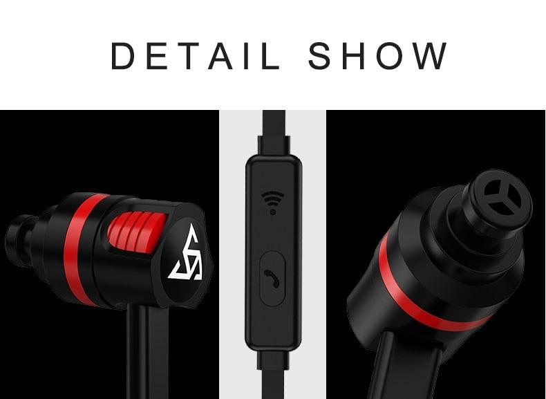 Wired Noise Canceling In-Ear Headphones with Mic and Carry Case