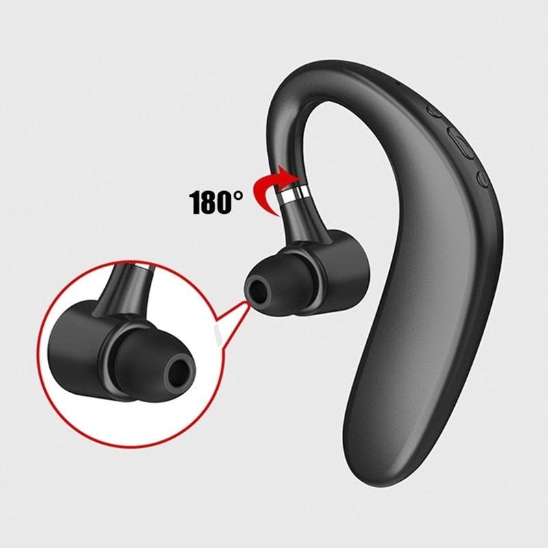 Blue Wireless Earhook Bluetooth 5.0 Headphone with Noise Reduction