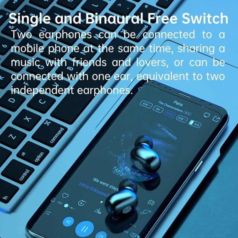 Wireless Bluetooth 5.1 Earbuds with Charging Case & Mic - IPX8