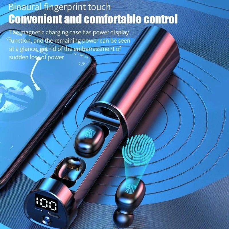 Wireless Bluetooth 5.1 Earbuds with Charging Case & Mic - IPX8