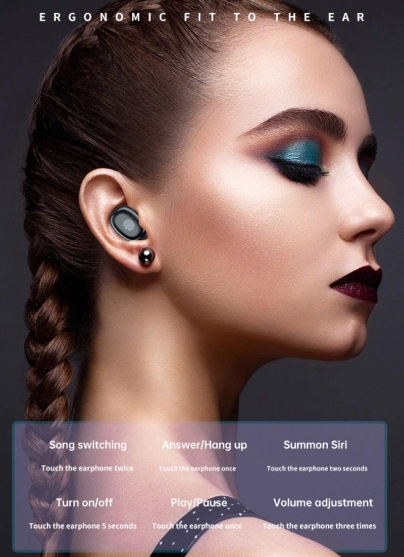 Wireless Bluetooth 5.1 Earbuds with Charging Case & Mic - IPX8