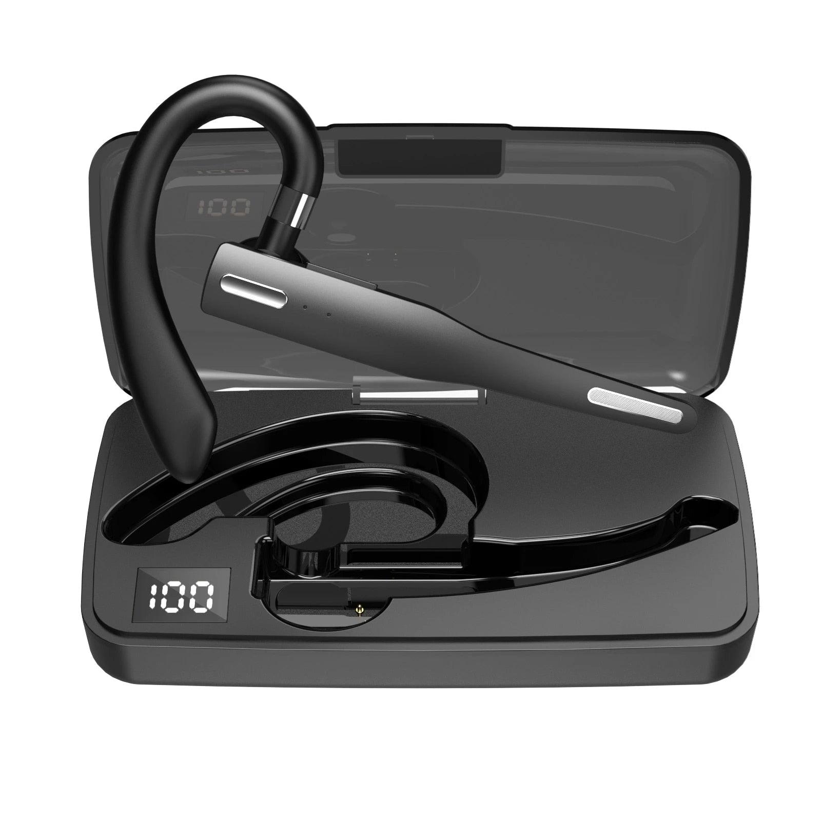 Wireless Bluetooth Business Earphone with Charging Case, Black
