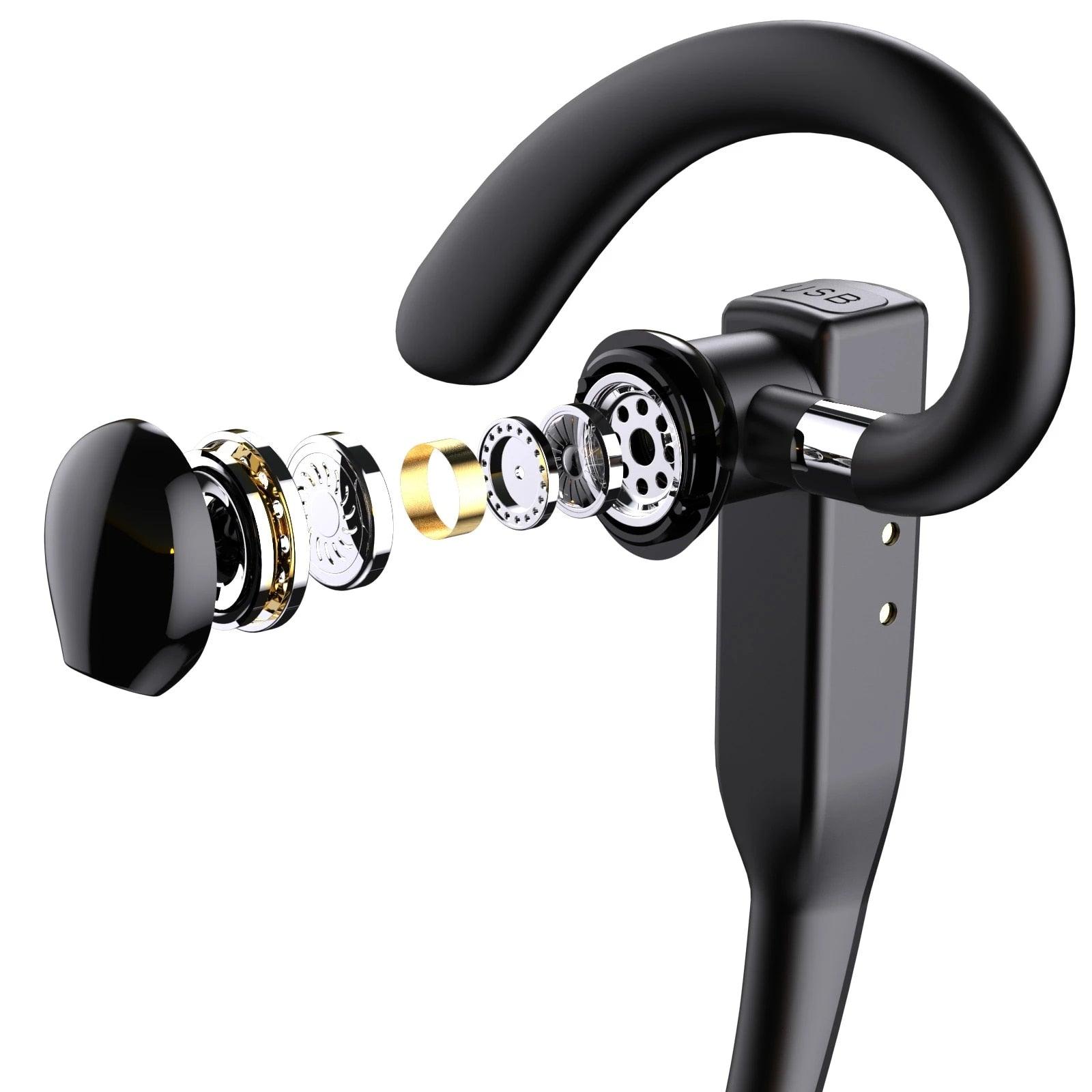 Wireless Bluetooth Business Earphone with Charging Case, Black