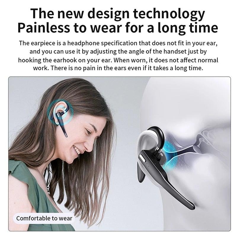 Wireless Bluetooth Business Earphone with Charging Case, Black