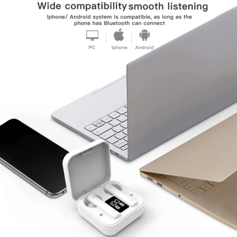 Wireless Sports Earbuds with LED Display & Noise Reduction