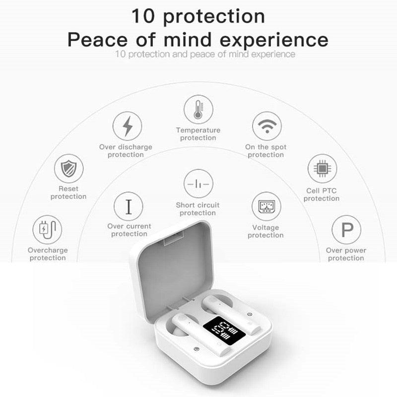 Wireless Sports Earbuds with LED Display & Noise Reduction