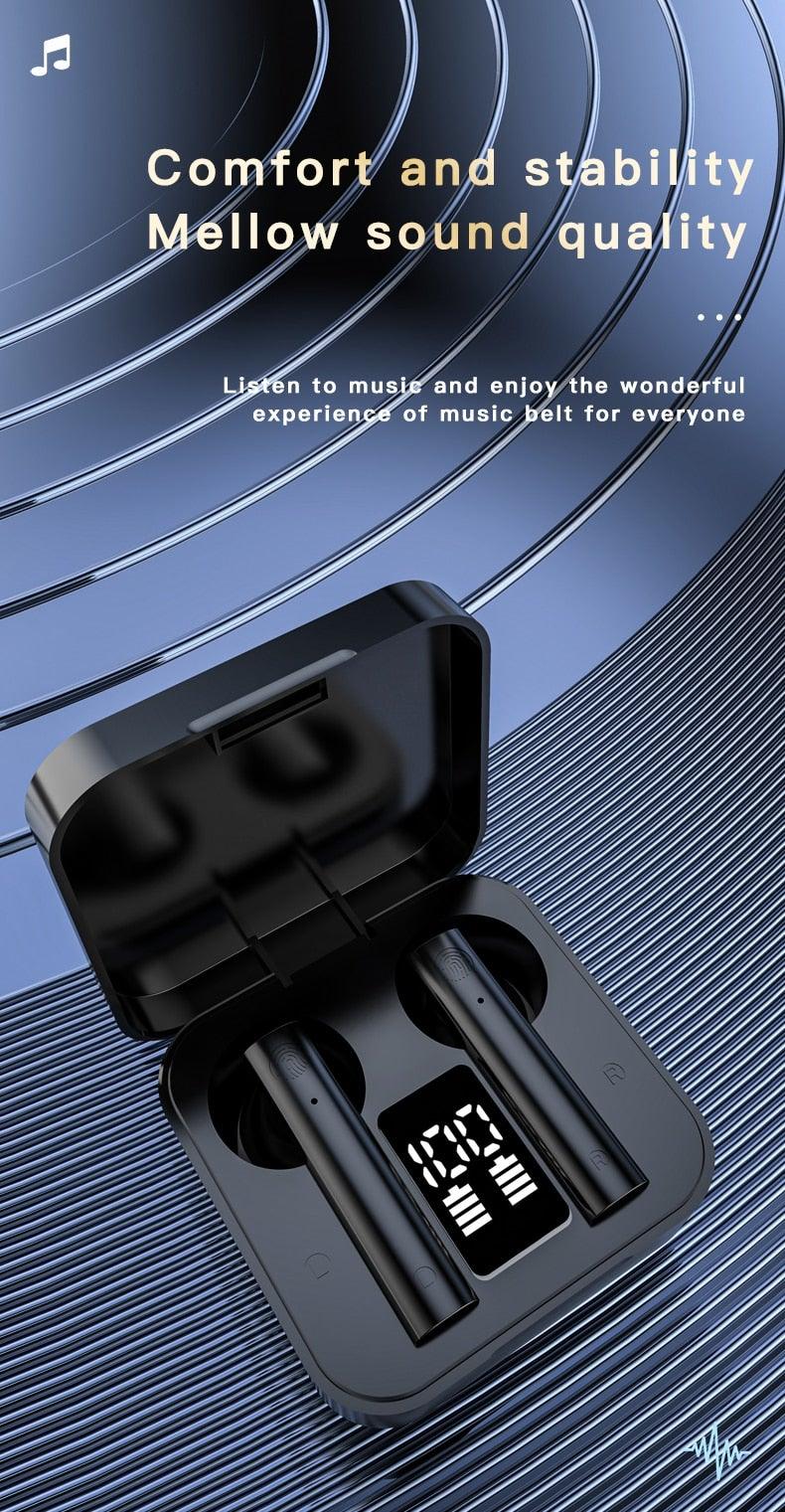 Wireless Sports Earbuds with LED Display & Noise Reduction