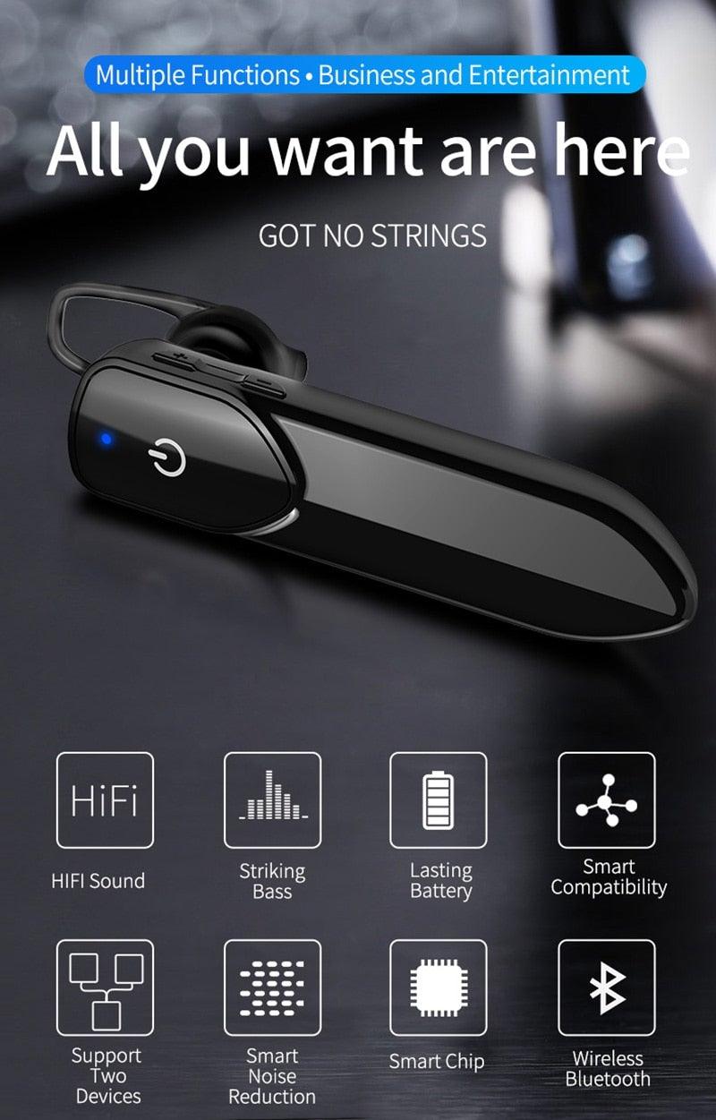 Bluetooth 5.0 Business Headset with Mic & Long Battery Life