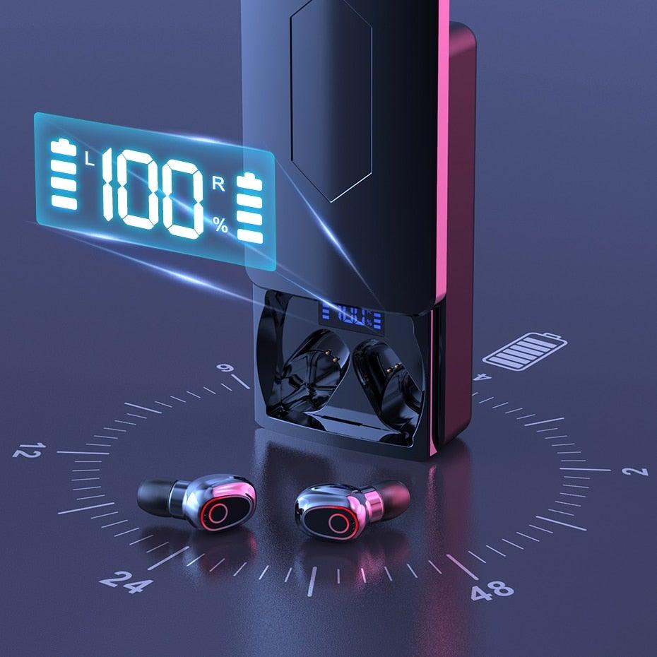 Wireless Bluetooth 5.1 Earbuds with Charging Case & LED Display