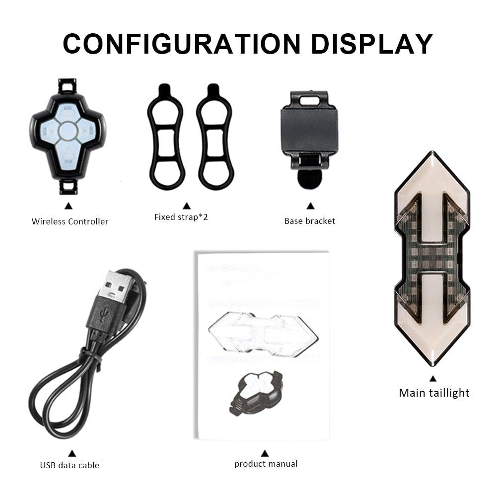 Wireless Smart LED Bike Tail Light with Remote Turn Signals