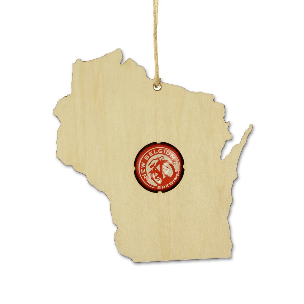 Wisconsin Beer Cap Map Ornaments