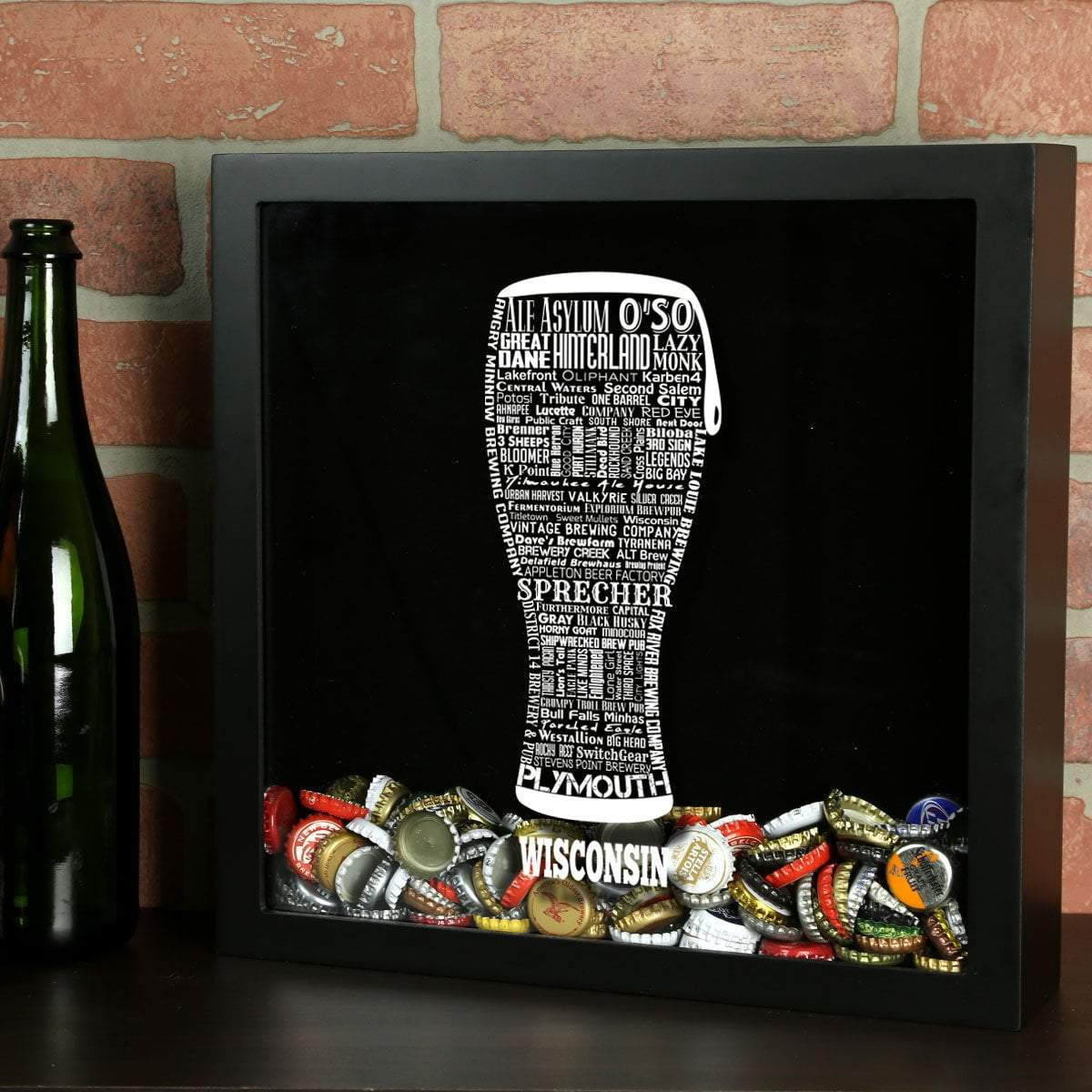 Wisconsin Beer Typography Shadow Box