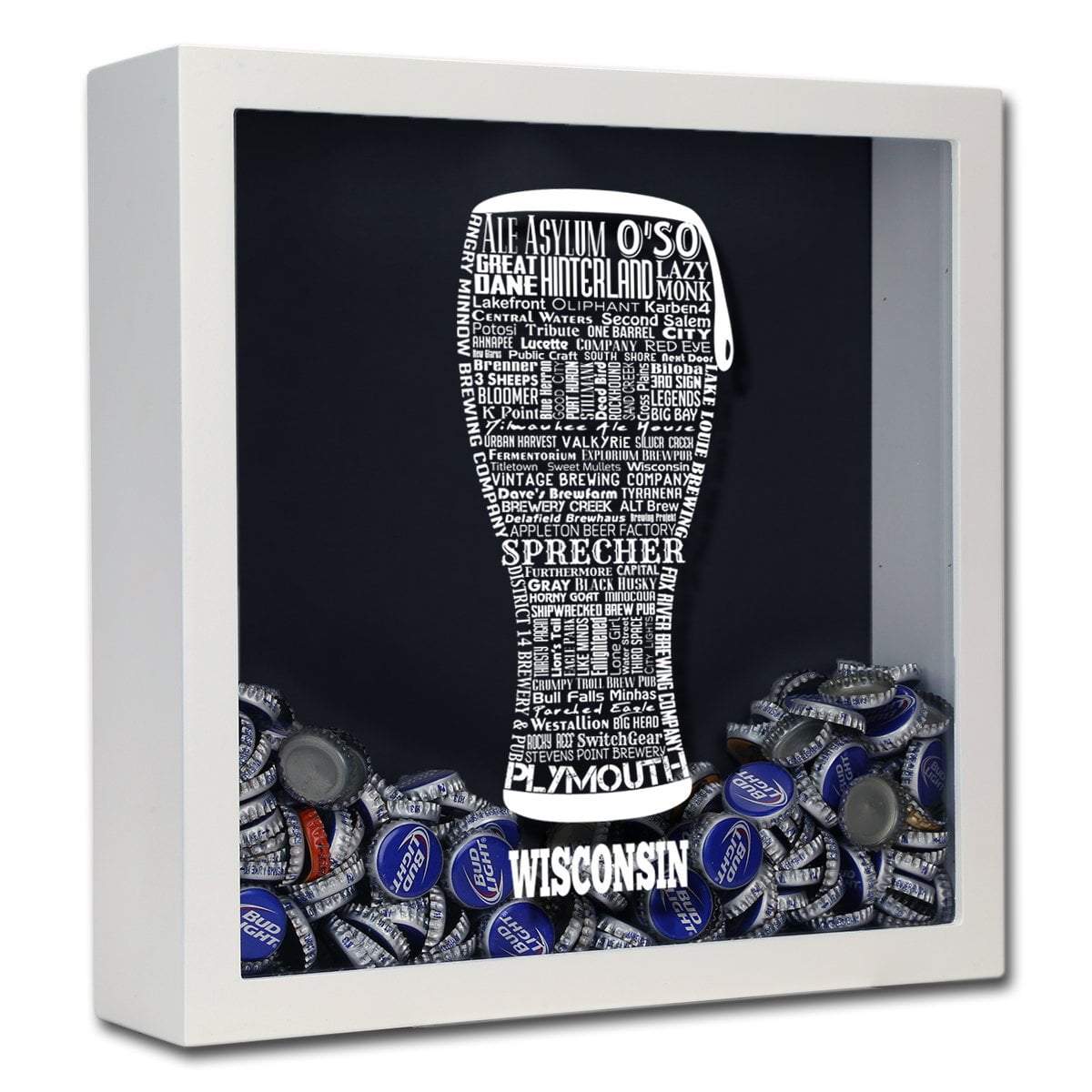 Wisconsin Beer Typography Shadow Box