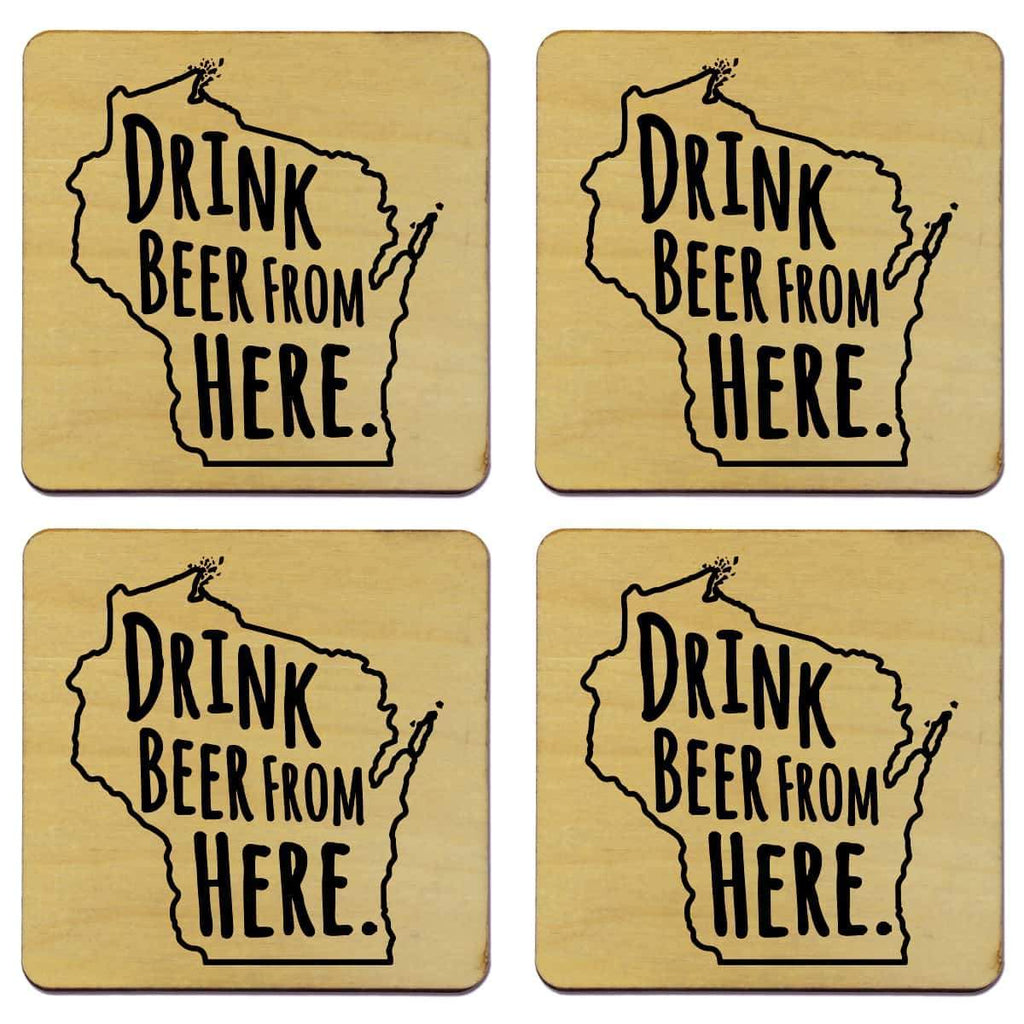 Wisconsin Drink Beer From Here Coasters