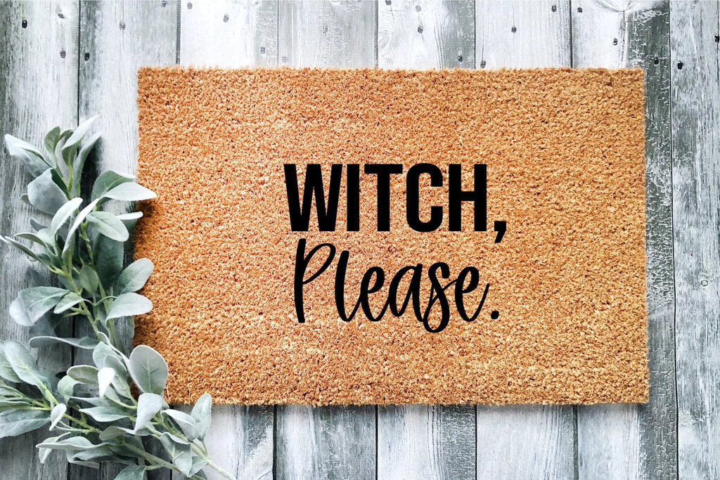 Witch Please Funny Halloween Seasonal Coir Doormat