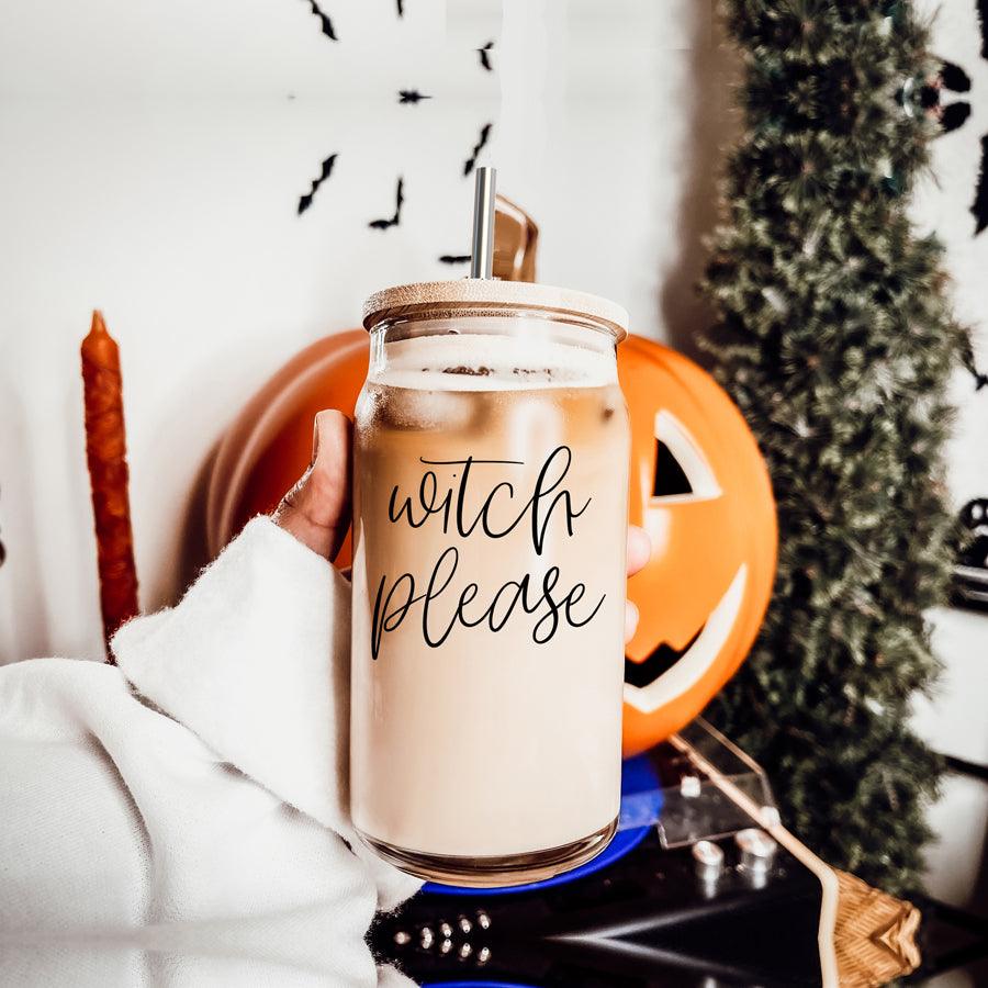 Witch Please Glass Cup with Bamboo Lid and Straw Set 17oz - Image 31