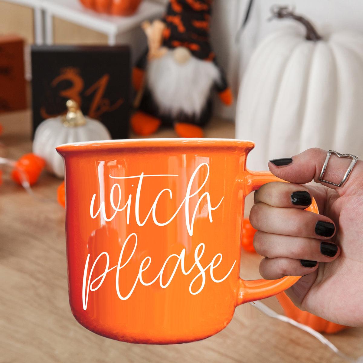 Witch Please Orange Ceramic Coffee Mug 14.5oz Witchy Gift