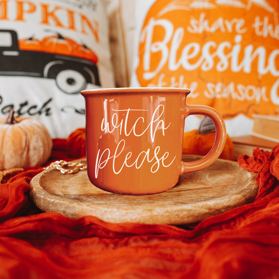 Witch Please Orange Ceramic Coffee Mug 14.5oz Witchy Gift
