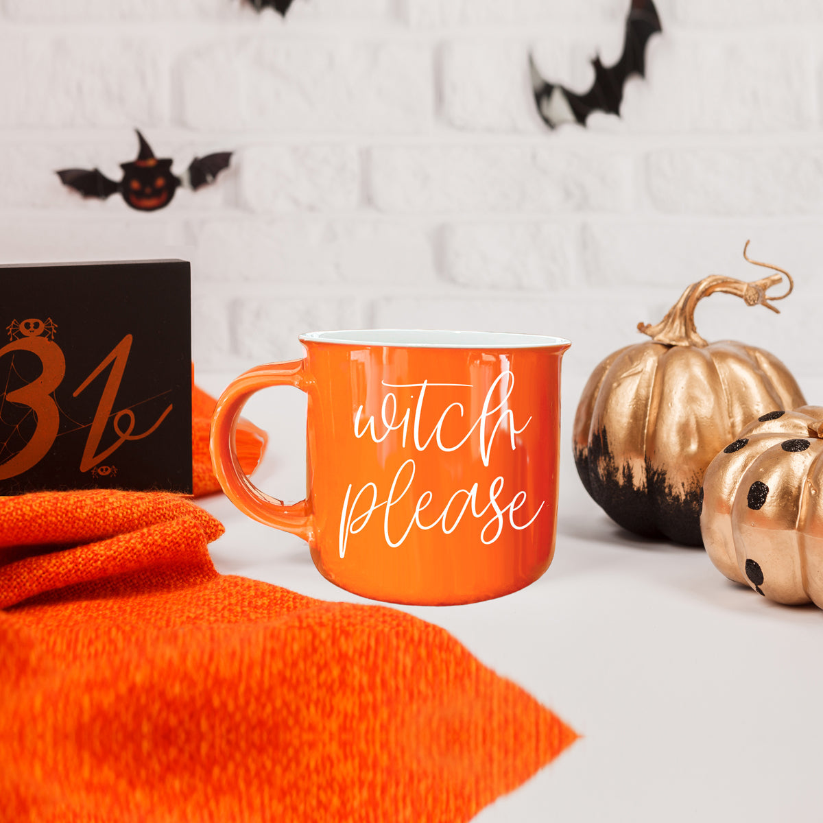 Witch Please Orange Ceramic Coffee Mug 14.5oz Witchy Gift