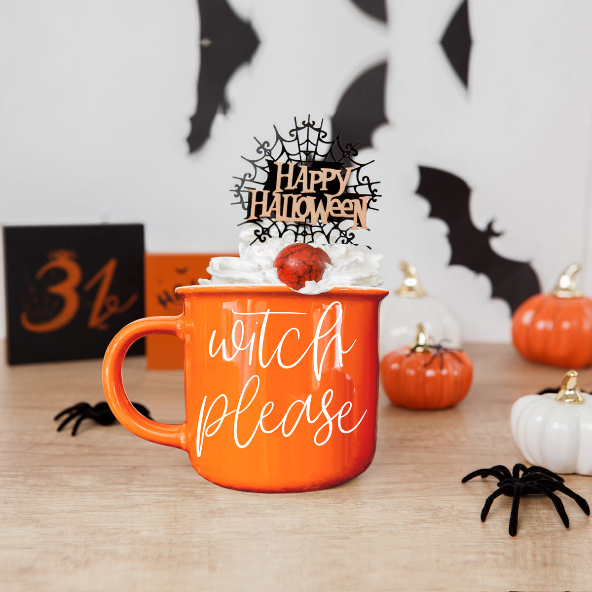 Witch Please Orange Ceramic Coffee Mug 14.5oz Witchy Gift