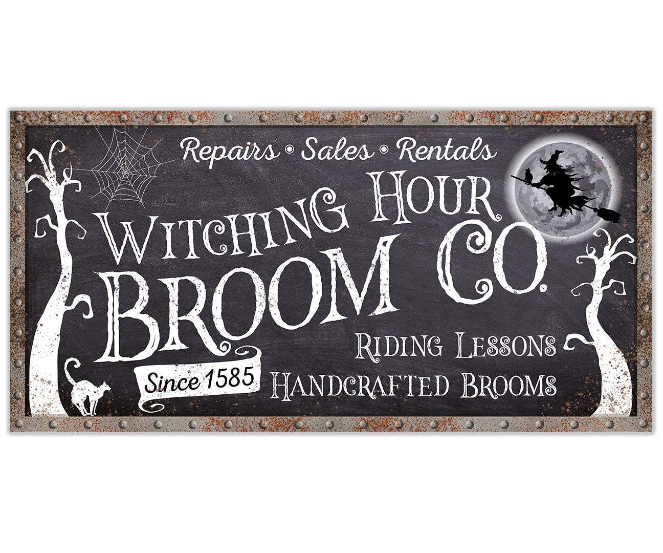 Witching Hour Broom Co. Halloween Canvas Wall Art Decor