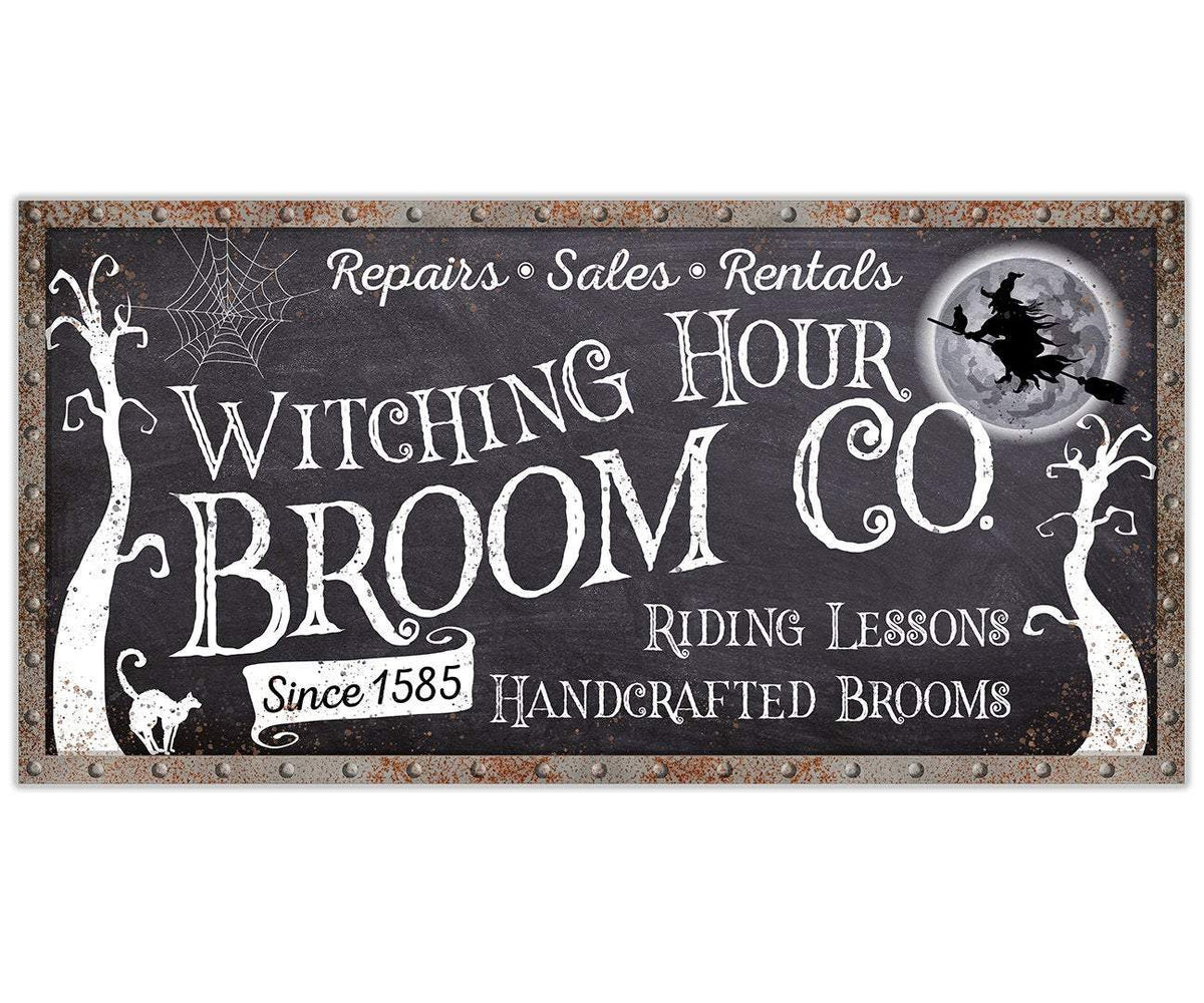Witching Hour Broom Co. Halloween Canvas Wall Art Decor