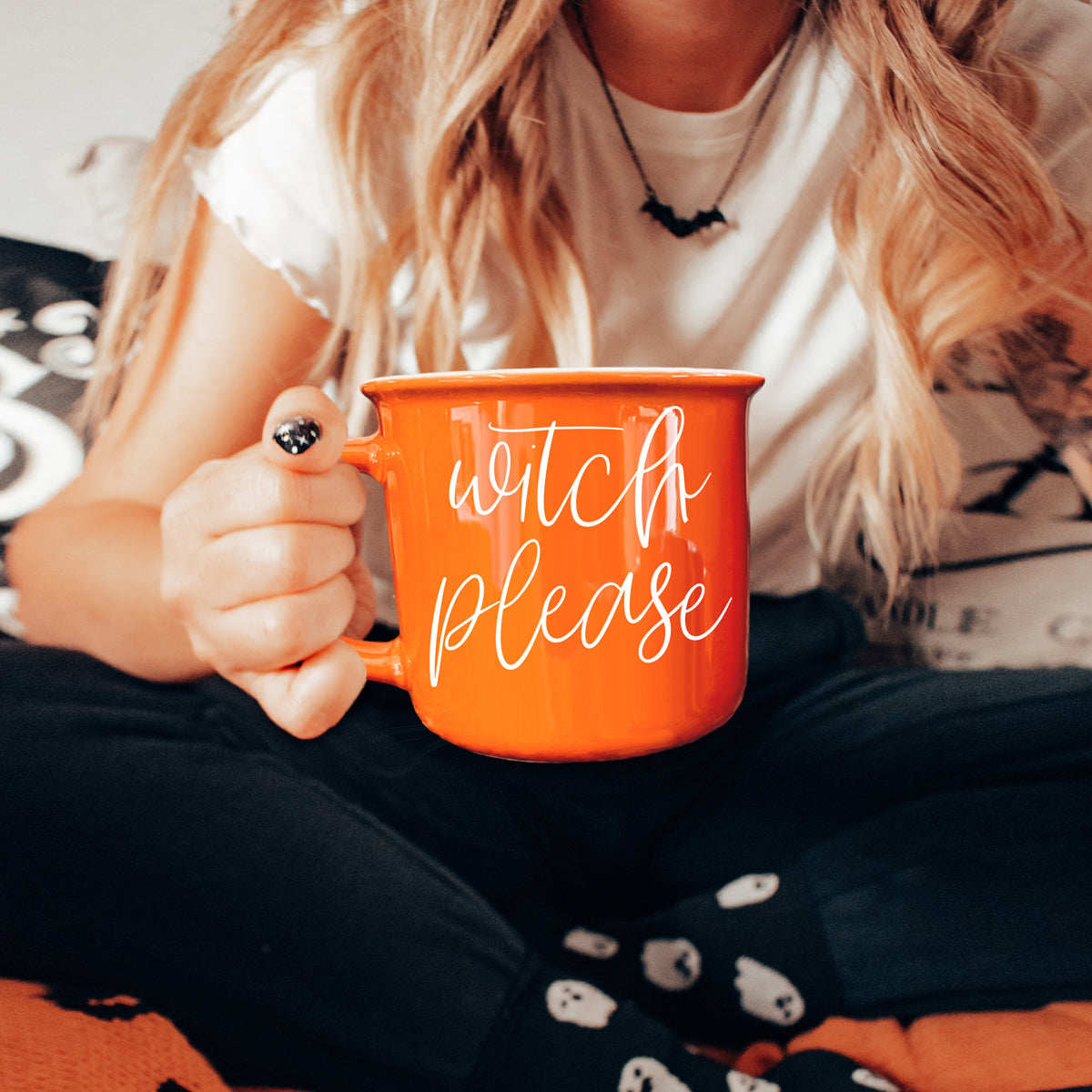 Witch Please Orange Ceramic Coffee Mug 14.5oz Witchy Gift