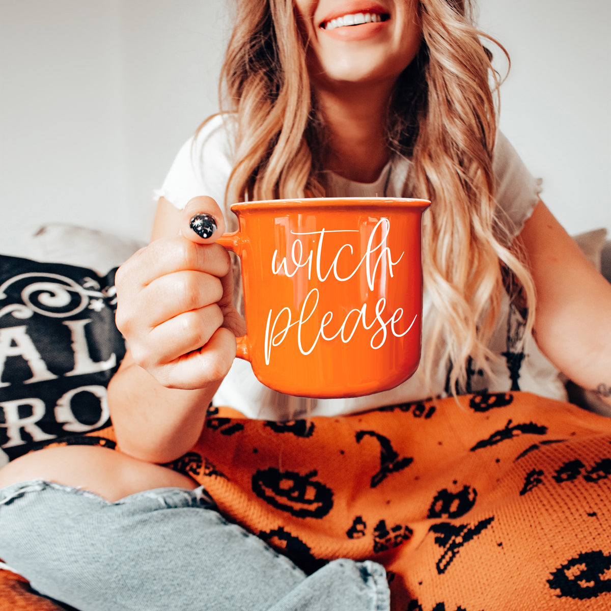 Witch Please Orange Ceramic Coffee Mug 14.5oz Witchy Gift