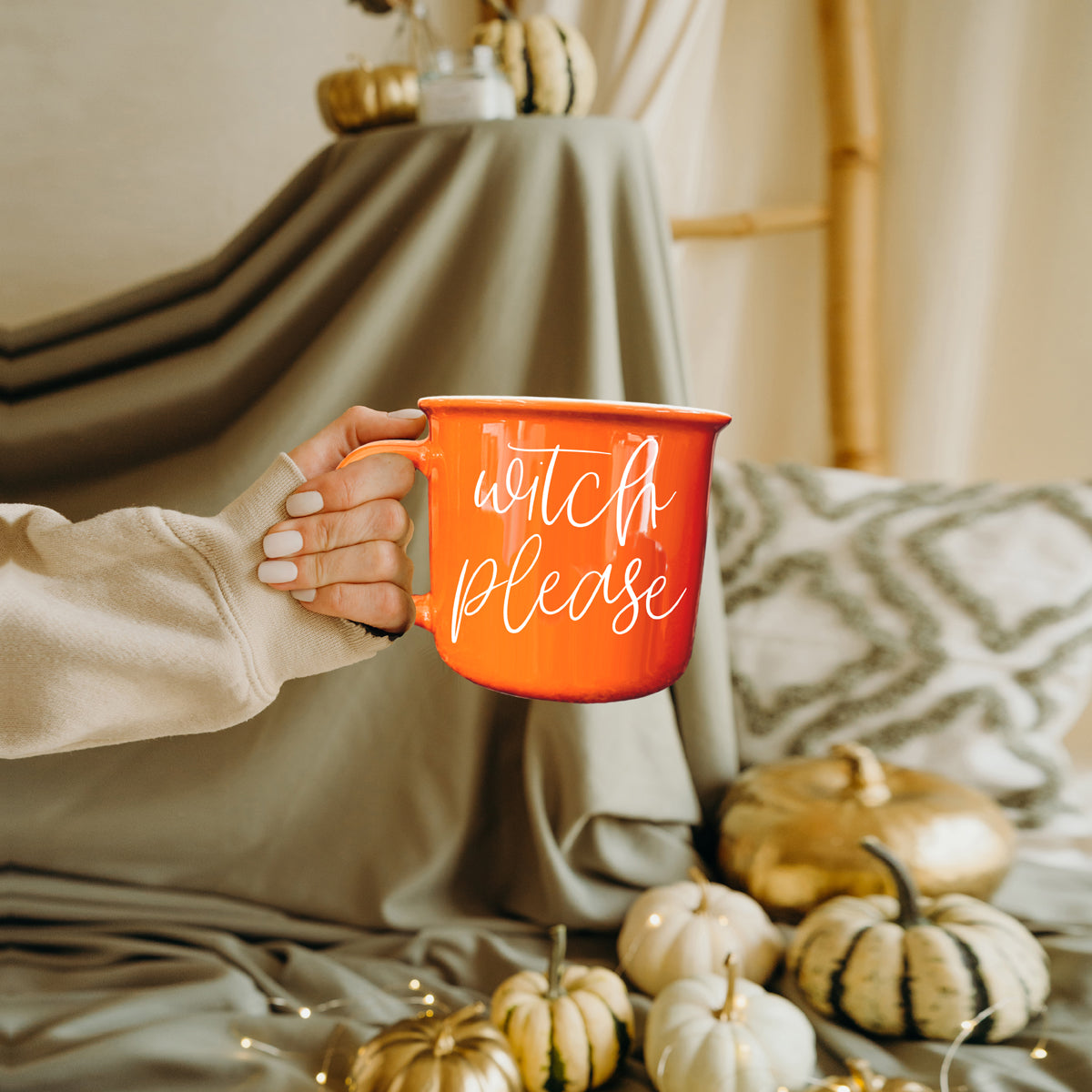 Witch Please Orange Ceramic Coffee Mug 14.5oz Witchy Gift