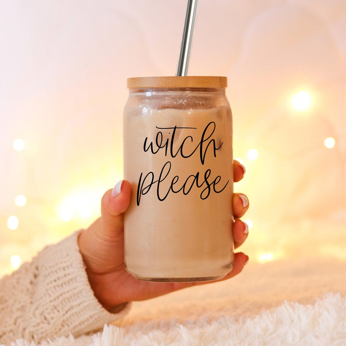 Witch Please Glass Cup with Bamboo Lid and Straw Set 17oz - Image 29