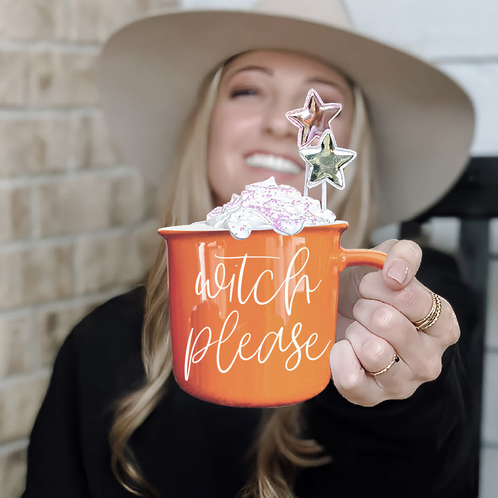 Witch Please Orange Ceramic Coffee Mug 14.5oz Witchy Gift
