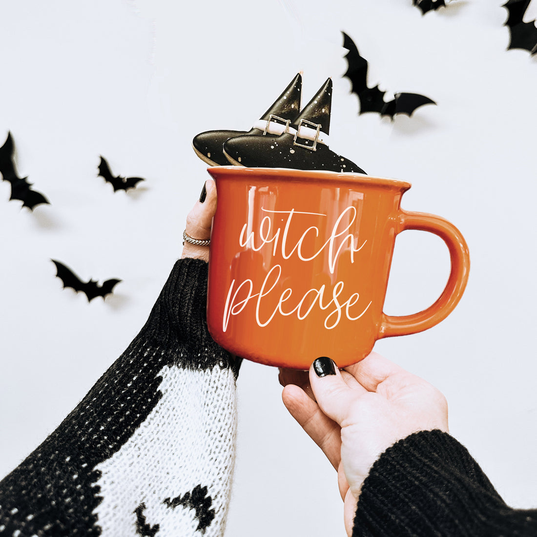 Witch Please Orange Ceramic Coffee Mug 14.5oz Witchy Gift