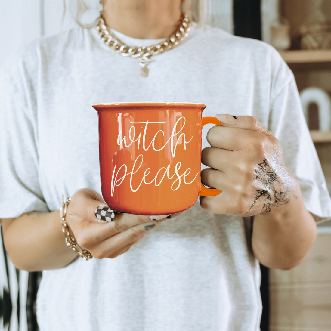 Witch Please Orange Ceramic Coffee Mug 14.5oz Witchy Gift