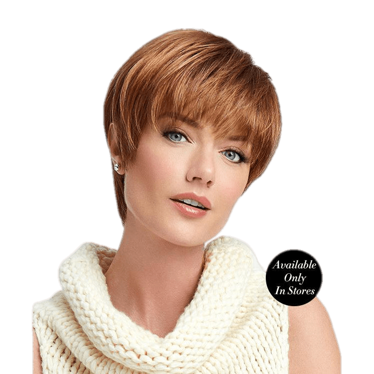 Classic With a Bang wig in blonde and brown shades, featuring a lightweight, stylish design.