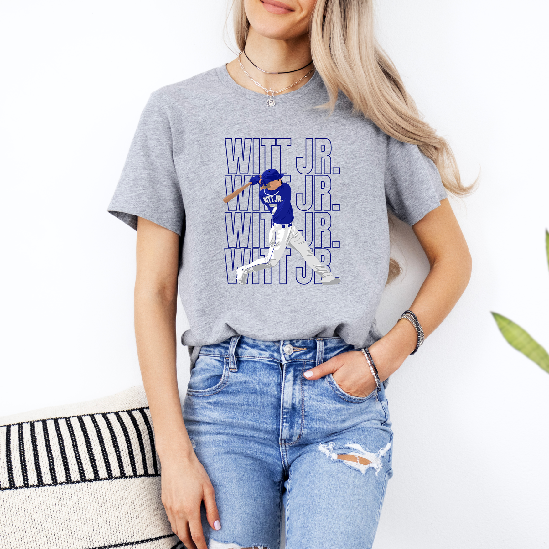 Witt Jr Baseball Graphic T-Shirt in Athletic Heather - Image 2