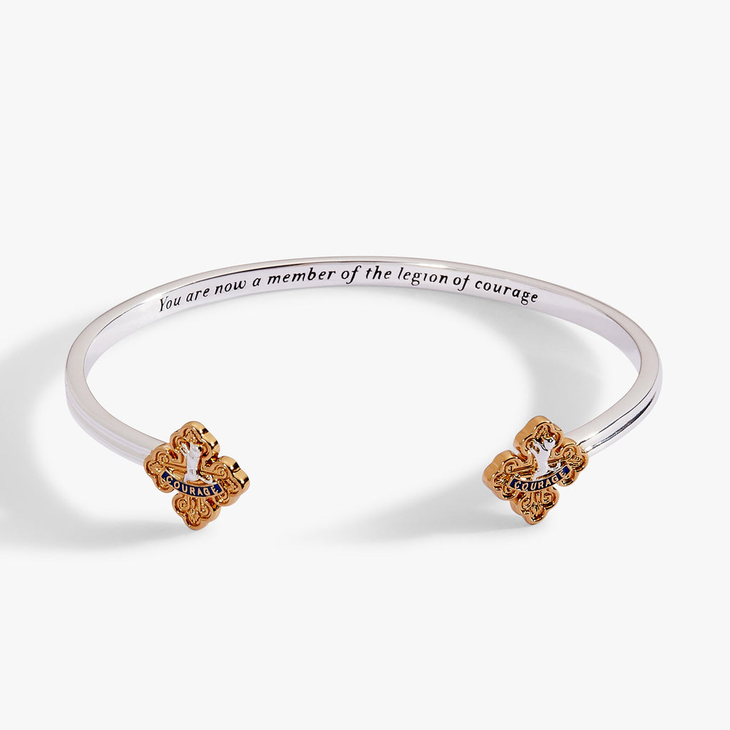 Two-tone silver and gold Cowardly Lion cuff bracelet from The Wizard of Oz collection